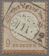 Deutsches Reich - Brustschild: 1872, Großer Brustschild 9 Kreuzer Rötlichbraun, - Gebraucht