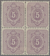 Deutsches Reich - Pfennige: 1875, 5 Pfg. Graupurpur, Ungebrauchter Viererblock, - Unused Stamps