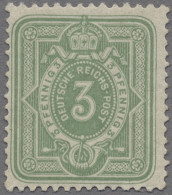 Deutsches Reich - Pfennig: 1887ff., Spätauflage, 3 Pfg. Mittelgelblichgrün, Post - Ongebruikt