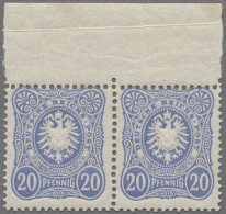 Deutsches Reich - Pfennig: 1885ff., 20 Pfg. Lebhaftkobalt, Waagerechtes Paar Vom - Unused Stamps