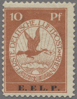 Deutsches Reich - Germania: 1912, Flugpostmarken, 10 Pf. Mit Aufdruck "E.EL.P.", - Neufs