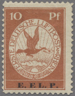 Deutsches Reich - Germania: 1912, Flugpostmarken, 10 Pf. Mit Aufdruck "E.EL.P.", - Unused Stamps