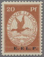 Deutsches Reich - Germania: 1912, Flugpostmarken, 20 Pf. Mit Aufdruck "E.EL.P.", - Nuovi