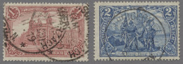 Deutsches Reich - Germania: 1915, Kriegsdruck Querformate, 1 Und 2 Mark, Jeweils - Oblitérés