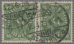 Deutsches Reich - Inflation: 1923, Posthorn Einfarbig, 40 M. Olivgrün, Walzendru - Used Stamps