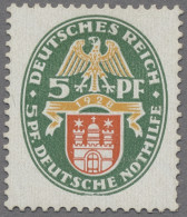 Deutsches Reich - Weimar: 1928, Nothilfe, Landeswappen III, 5 + 5 Pfg. Hamburg M - Unused Stamps