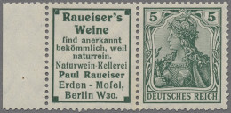 Deutsches Reich - Zusammendrucke: 1911, Senkrechter Zusammendruck Aus H-Blatt 5, - Zusammendrucke