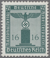 Deutsches Reich - Dienstmarken: 1942, 16 Pf. Blaugrün Mit Waagerechter Gummiriff - Service