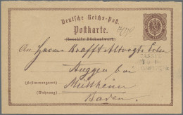 Deutsches Reich - Bahnpost: CASSEL - FRANKFURT, 1874, L 3 Schwarz Auf Postkarte - Autres & Non Classés