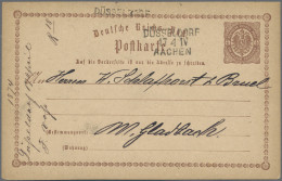 Deutsches Reich - Bahnpost: DÜSSELDORF - AACHEN,1874, L 3 Schwarz Auf Postkarte - Altri & Non Classificati