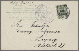 Deutsche Post In China: 1907, Germania Mit Wz. 2 C. A 5 Pfg. Grün, EF Auf AK "We - Deutsche Post In China