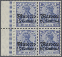 Deutsche Post In Marokko: 1906ff., Lot Auf Drei Steckkarten Mit Postfrischen Ran - Deutsche Post In Marokko