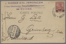 Deutsche Post In Der Türkei: 1900-1904, Interessantes Lot Aus Sechs Ansichtskart - Turquie (bureaux)