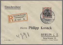 Deutsche Post In Der Türkei: 1909, Deutsches Reich Mit Wz., 40 Pfg. Germania Dun - Turquie (bureaux)