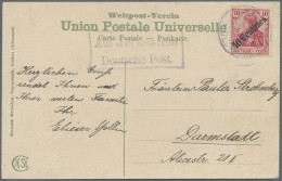 Deutsche Post In Der Türkei - Stempel: 1909, Germania, 10 Pfg. Mit Diagonalem Au - Deutsche Post In Der Türkei