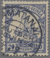 Deutsch-Neuguinea: 1901-1912, Kaiseryacht Ohne Wz., Kleine Partie Aus Acht Marke - Nouvelle-Guinée