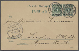 Deutsch-Ostafrika - Ganzsachen: 1895, Krone / Adler, 5 Pfg. Mit Einzeiligem Über - Afrique Orientale