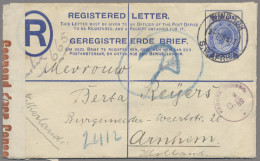 Deutsch-Südwestafrika - Stempel: 1918, WINDHUK, Ganzsachen-Einschreib-Umschlag 4 - Sud-Ouest Africain Allemand