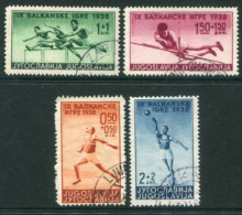 YUGOSLAVIA 1938 Balkan Games Set Used.  Michel 362-65 - Gebruikt