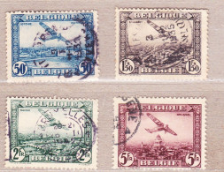 1930 PA1-PA4 Gestempeld (zonder Gom).Fokker F.VII.OBP 5,5 Euro. - Usados