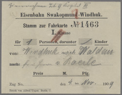 Deutsch-Südwestafrika - Besonderheiten: 1909, Stamm Zur Fahrkarte Für Eine Fahrt - Sud-Ouest Africain Allemand