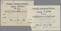 Deutsch-Südwestafrika - Besonderheiten: 1912 (ca.), Zwei Fahrkarten Der Eisenbah - Deutsch-Südwestafrika