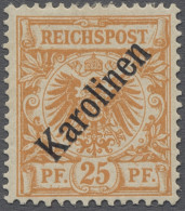 Deutsche Kolonien - Karolinen: 1899, Krone / Adler, 25 Pf. Gelblichorange Mit Di - Carolinen