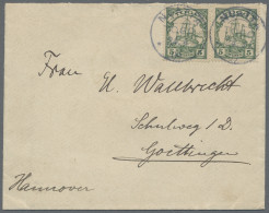 Deutsche Kolonien - Togo - Stempel: 1909, NUATYÄ, Kaiseryacht, 5 Pfg., Zwei Stüc - Togo