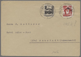 Saarland (1947/56): 1948, Neuauflage, 5 F. Auf 20 Pfg. Karminrot, Kopfstehender - Covers & Documents