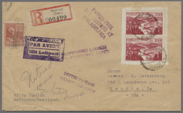 Saarland (1947/56): 1951, Saar III, Flugpostmarke 200 Fr. Als MEHRFACHFRANKATUR - Other & Unclassified