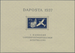 Danzig: 1937, DAPOSTA-Block 50 Pfg. Schwarzblau Mit PLATTENFEHLER "rechte Seiten - Sonstige & Ohne Zuordnung