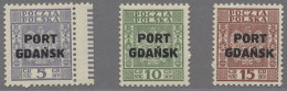 Danzig - Polnische Post (Port Gdansk): 1934, Freimarken 3 Werte Komplett, In Tad - Other & Unclassified