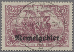 Memel: 1920, Freimarke 2,50 Mark In Der Farbvariante Dunkelgraulila, Entwertet " - Memelland 1923