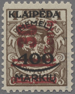 Memel: 1923, 30C Auf 400 M Auf 1 L Braun In Guter Type III Postfrisch, Gut Zentr - Memel (Klaïpeda) 1923