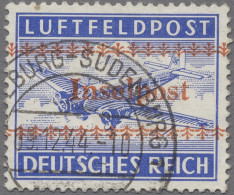 Feldpostmarken: 1944, KRETA, Zulassungsmarke Für Luftpostbriefe Mit Rotem Aufdru - Other & Unclassified