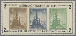 Sowjetische Zone - Thüringen: 1945, Weihnachtsblock In Type I (Punkt In C In Dem - Other & Unclassified