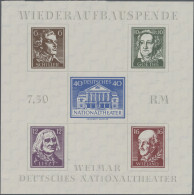 Sowjetische Zone - Thüringen: 1946, Nationaltheater-Block Als Probedruck Auf Wei - Andere & Zonder Classificatie