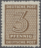 Sowjetische Zone - West-Sachsen: 1945, Freimarke 3 Pfg. In Der Seltenen Farbvari - Otros & Sin Clasificación