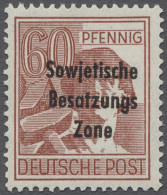 Sowjetische Zone - Allgemeine Ausgaben: 1948, Freimarke 60 Pfg. Braunrot Mit Mas - Altri & Non Classificati