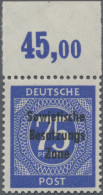 Sowjetische Zone - Allgemeine Ausgaben: 1948, Maschinenaufdruck 75 Pfg. Schwärzl - Sonstige & Ohne Zuordnung