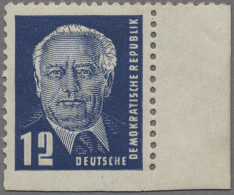 DDR: 1950, Präsident Pieck Mit Wz. 1, 12 Pf. Dunkelviolettultramarin, Rechtes Ra - Ungebraucht