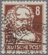 DDR: 1952, Köpfe Mit Wz. 2, Marx, 8 Pf. Braunorange Auf Gewöhnlichem Papier, Die - Used Stamps