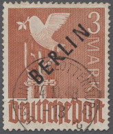 Berlin: 1948, Schwarzaufdruck, Der Komplette Satz Sauber Gestempelt (6 Pfg. Well - Oblitérés