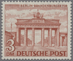 Berlin: 1949, 3 Mark Bauten I, Postfrisch Mit Wasserzeichen 1X Fallend, In Einwa - Neufs