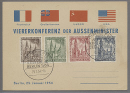 Berlin: 1953, "Kaiser-Wilhelm-Gedächtniskirche" 4 Werte Komplett, Entwertet Mit - Lettres & Documents