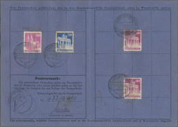 Bizone: 1951, 3 DM In Bauten-Marken Als Einzahlungsbestätigung Auf Postsparkarte - Andere & Zonder Classificatie