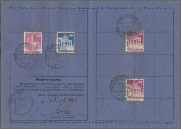 Bizone: 1951, 3 DM In Bauten-Marken Als Einzahlungsbestätigung Auf Postsparkarte - Other & Unclassified