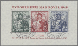 Bizone: 1949, "Exportmesse"-Block Entwertet Mit Entsprechendem Sonderstempel "HA - Other & Unclassified