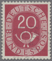 Bundesrepublik Deutschland: 1951, 20 Pfg. Posthorn, Mit Dem Wasserzeichen 4 Z ! - Oblitérés