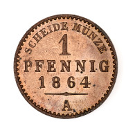 Delcampe - Reuß Jüngerer Linie (Schleiz): 1864, 1 Pfennig In Tadelloser Stempelglanzerhaltu - Autres & Non Classés
